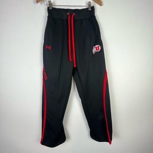 Utah Utes Under Armour Sweatpants Size SM. Black & Red